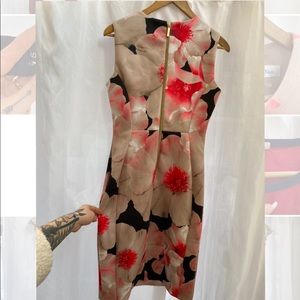 Calvin Klein floral fitted dress